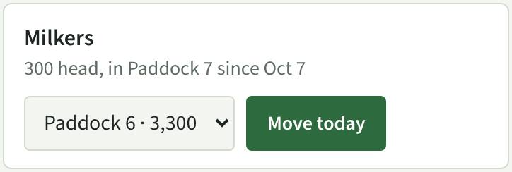 Shift herds card with Move today button